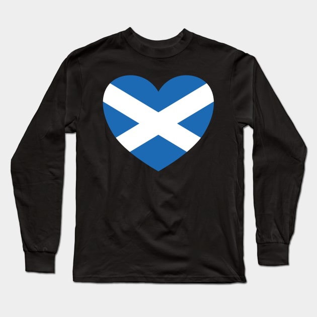 Scotland Flag Heart Long Sleeve T-Shirt by DPattonPD